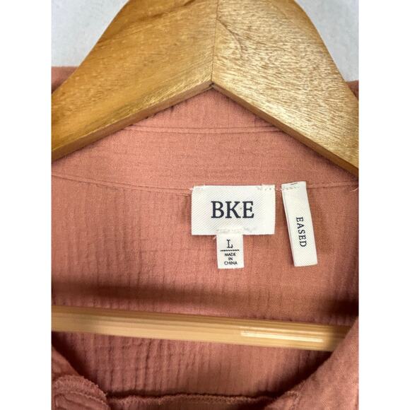 BKE Eased Dusty Rose Textured Tunic Shirt Size Large - Picture 6 of 9